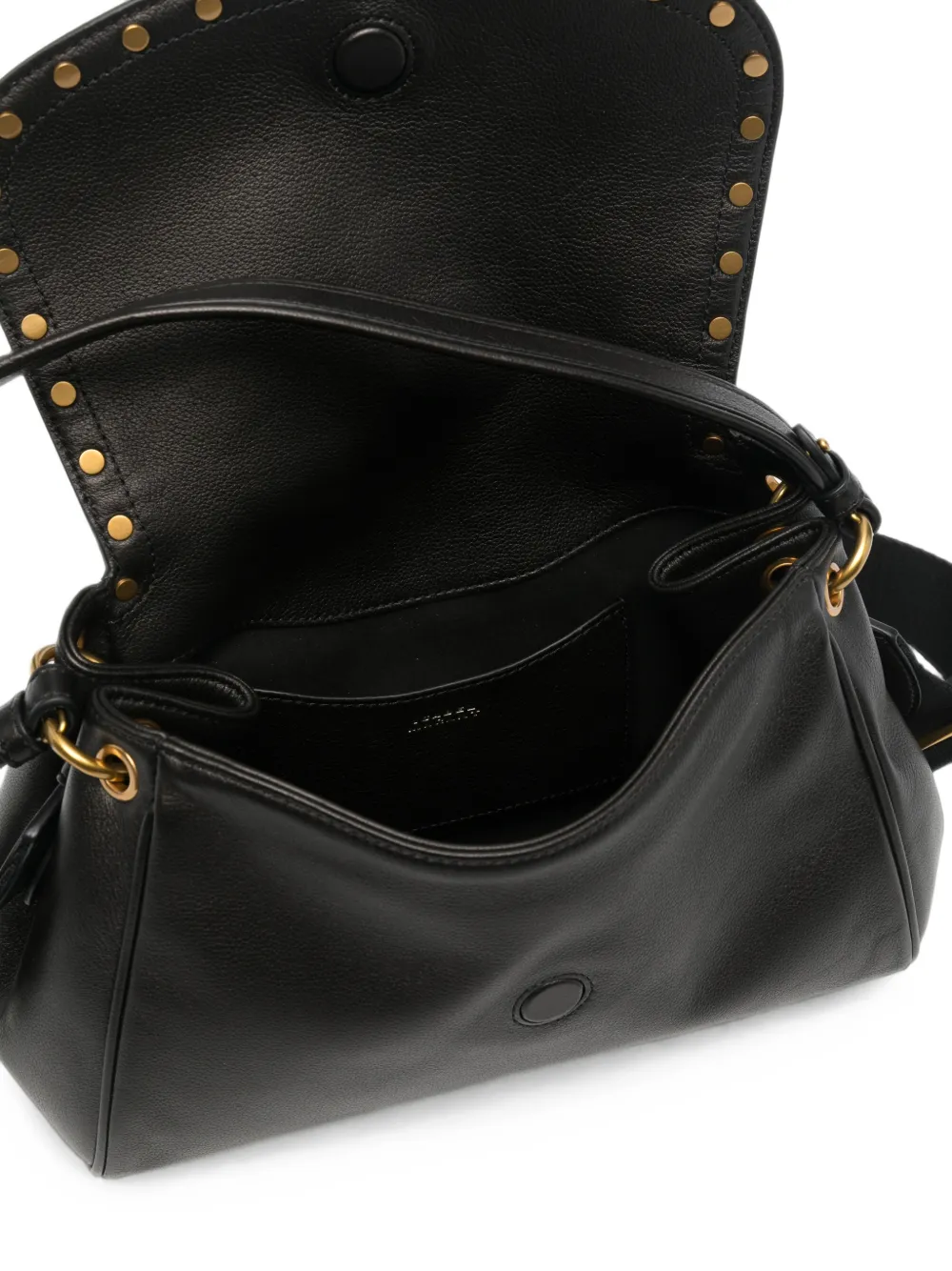 ISABEL MARANT Medium Chany leren schoudertas verfraaid met studs Zwart