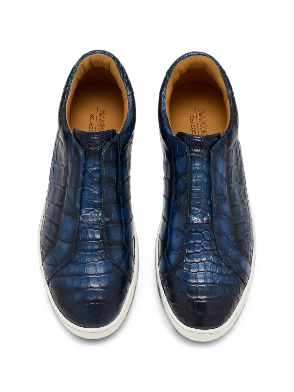Magnanni alligator-effect slip-on sneakers Blauw