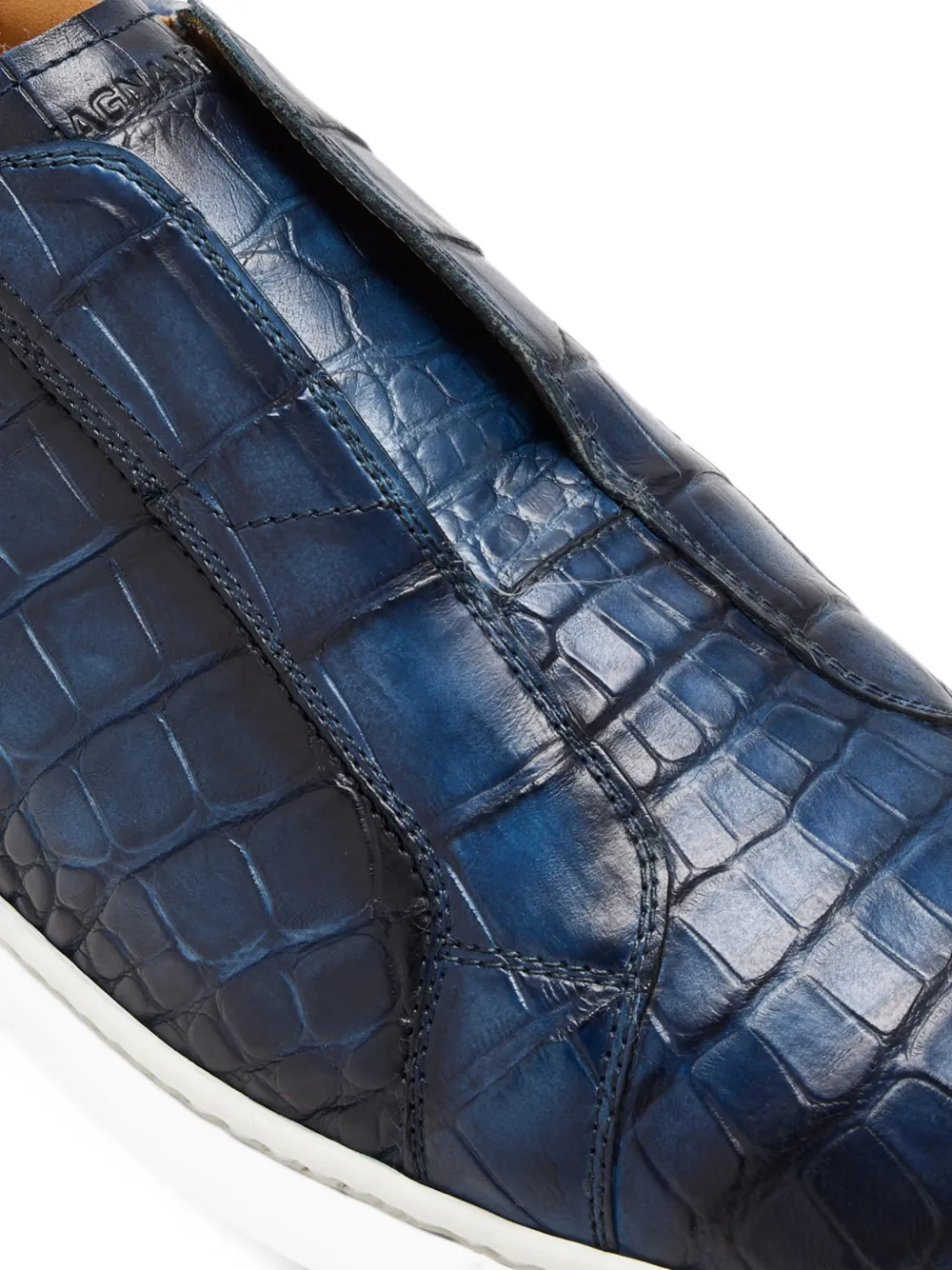 Magnanni alligator-effect slip-on sneakers Blauw
