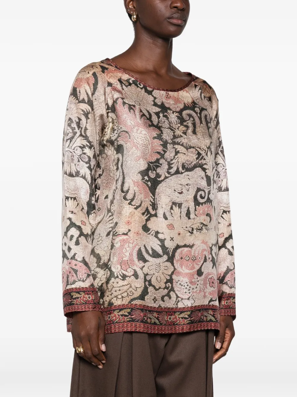 Pierre-Louis Mascia Top met bloemenprint Beige