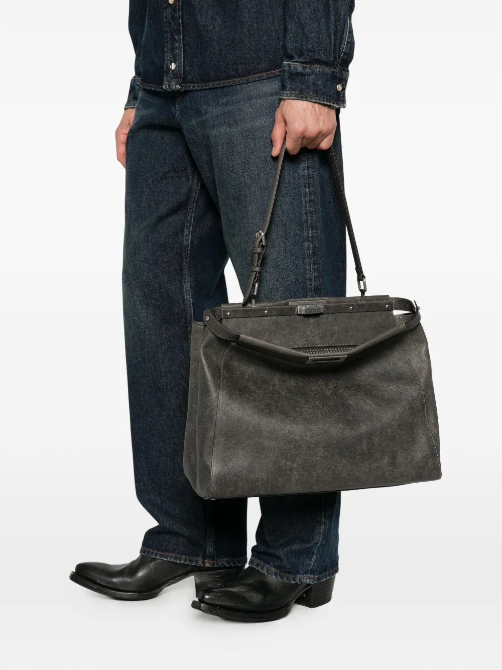 FENDI Grote Peekaboo shopper Grijs