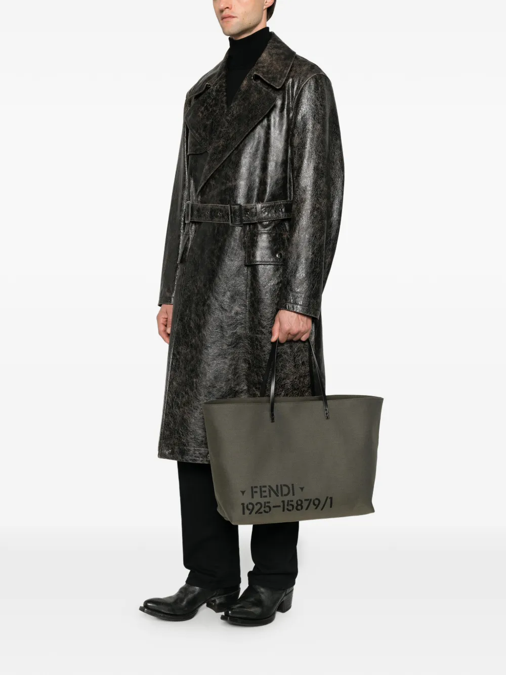 FENDI laarge Roll logo-print tote bag Grijs