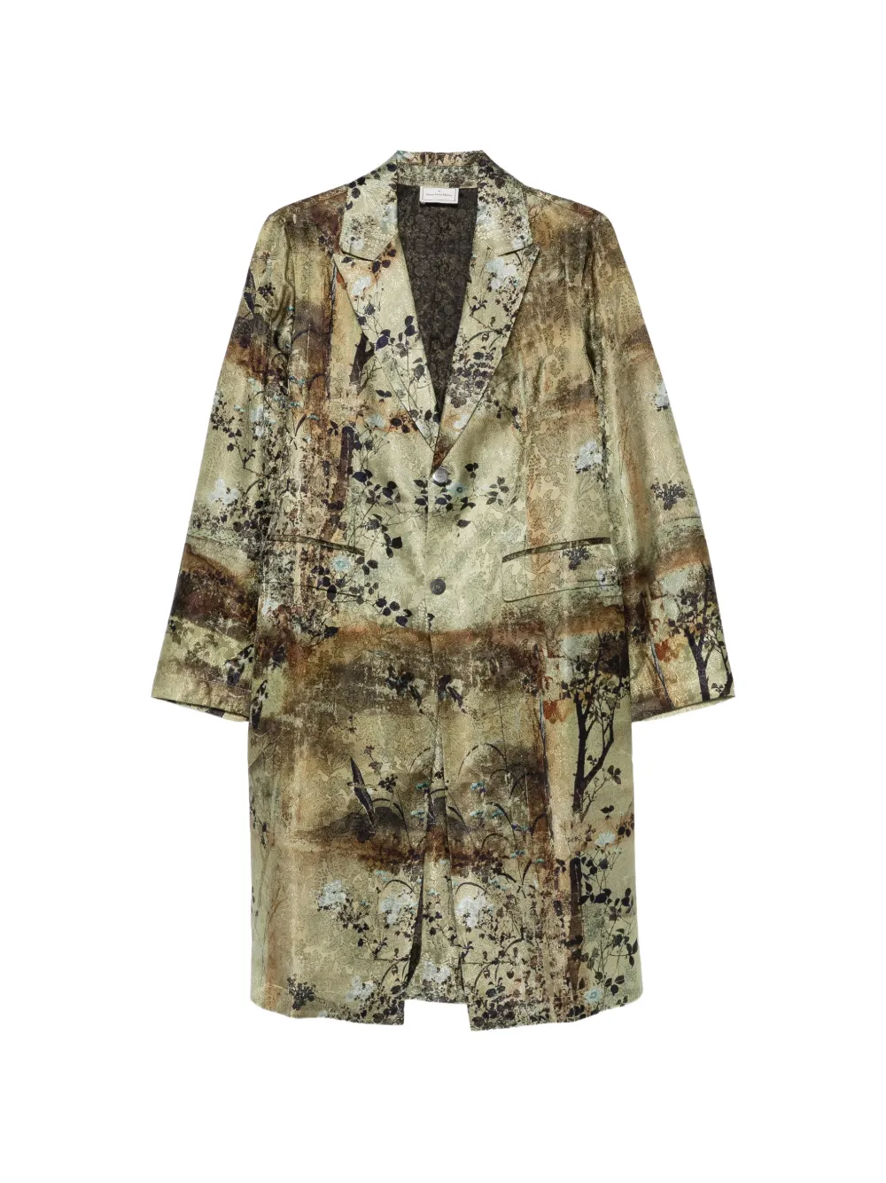 Pierre-Louis Mascia landscape-print notched-lapels coat