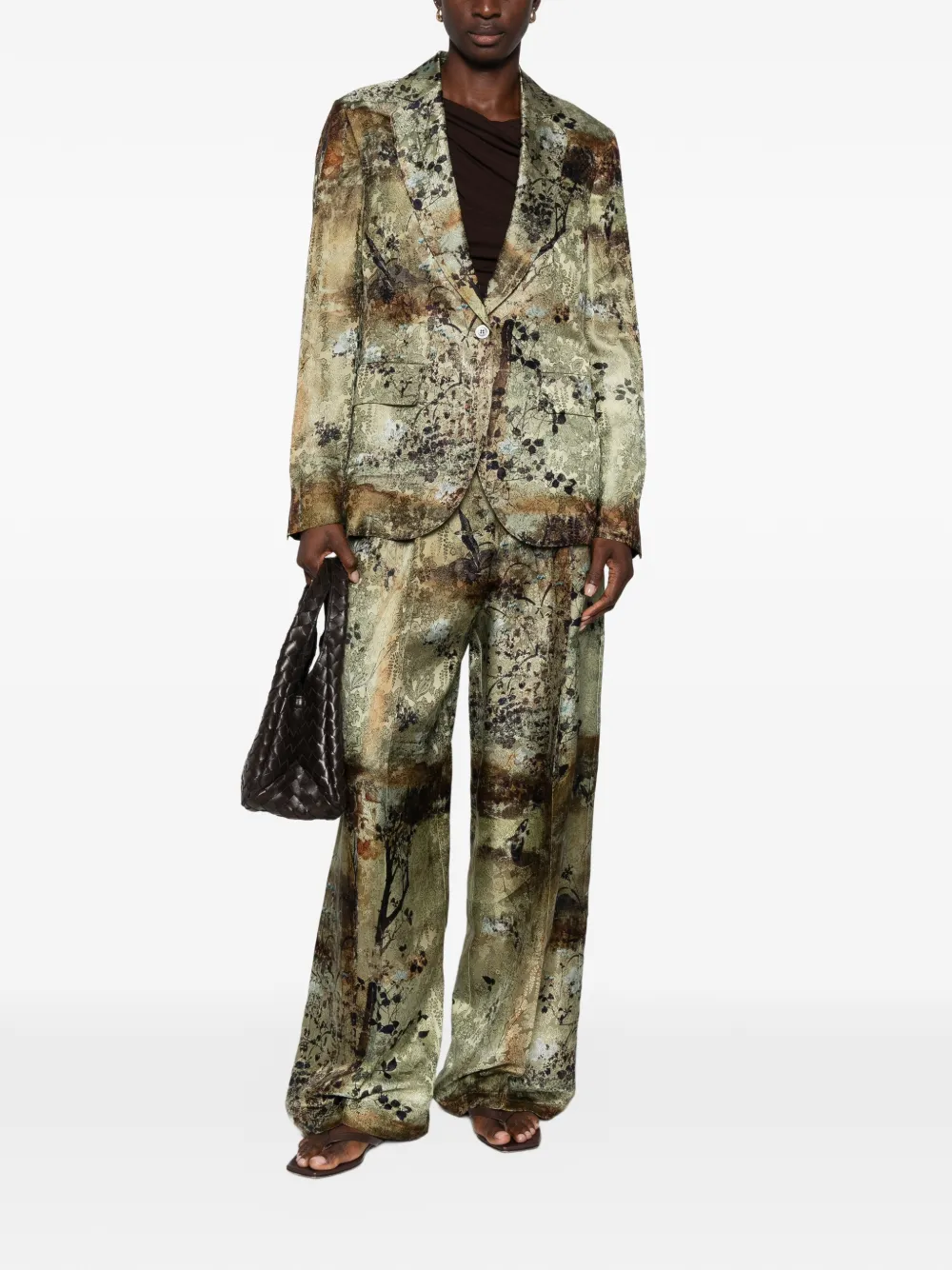 Pierre-Louis Mascia Jacquardgeweven jack met bloemenprint Groen