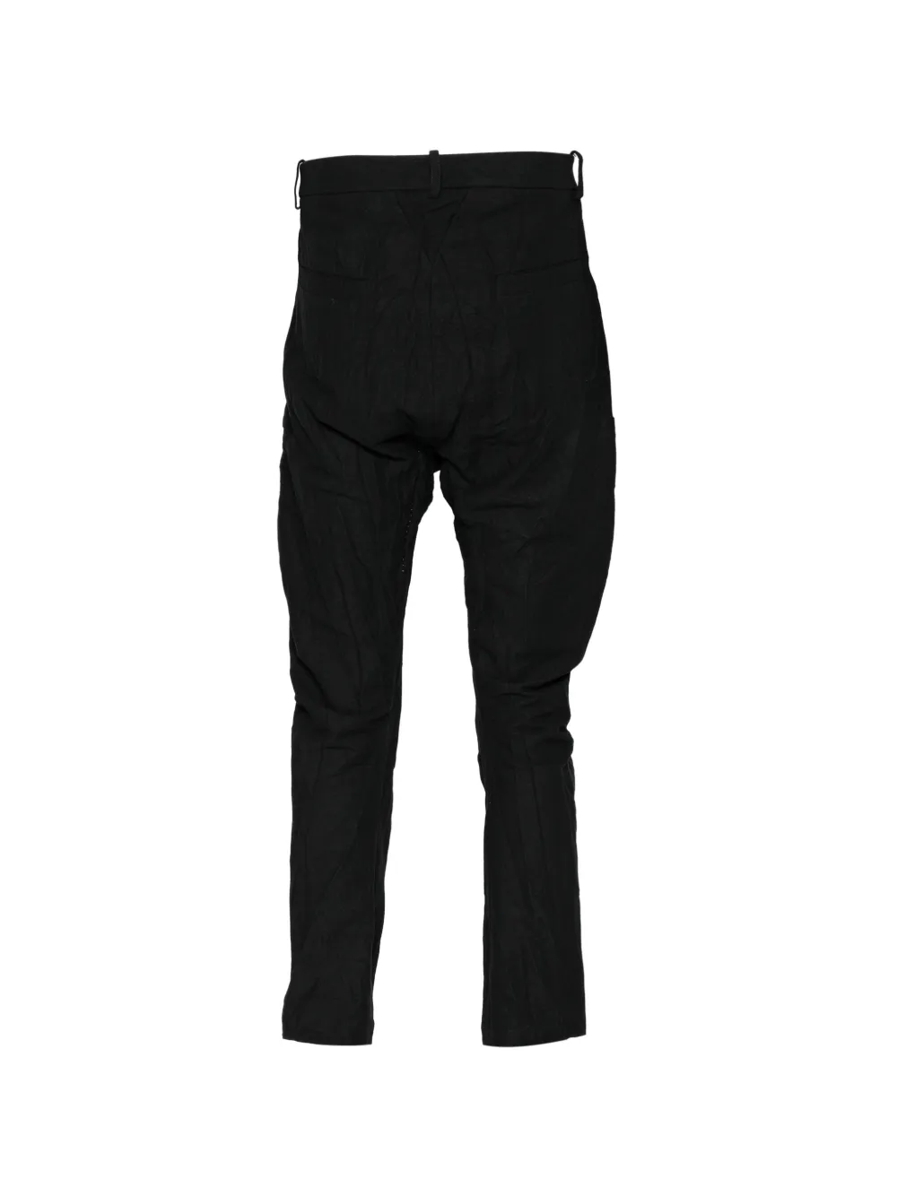 Masnada crinkled-finish tapered trousers Zwart