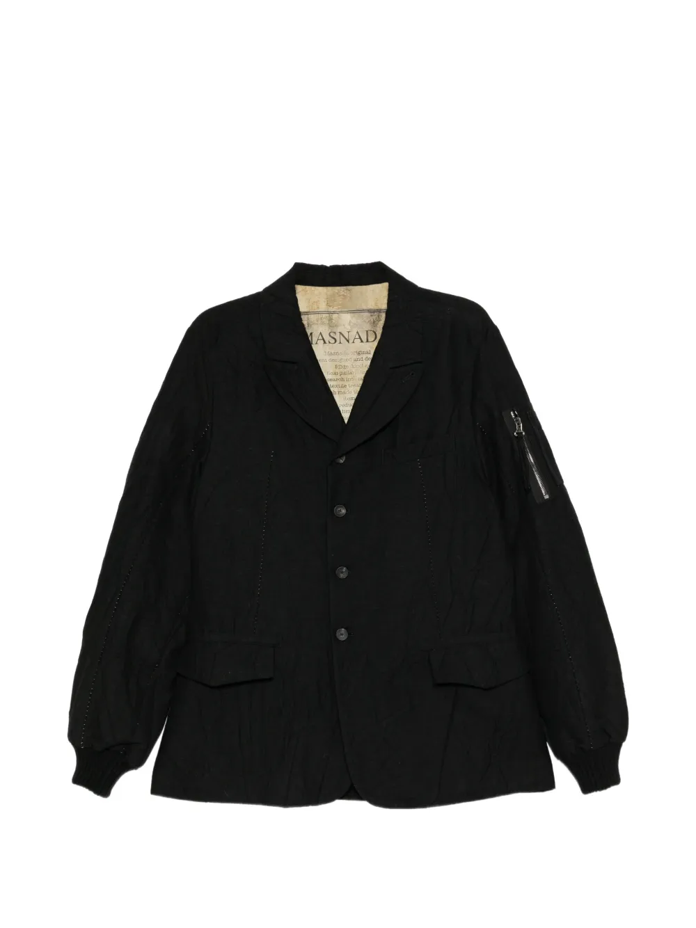 Masnada crinkled-effect blazer - Nero