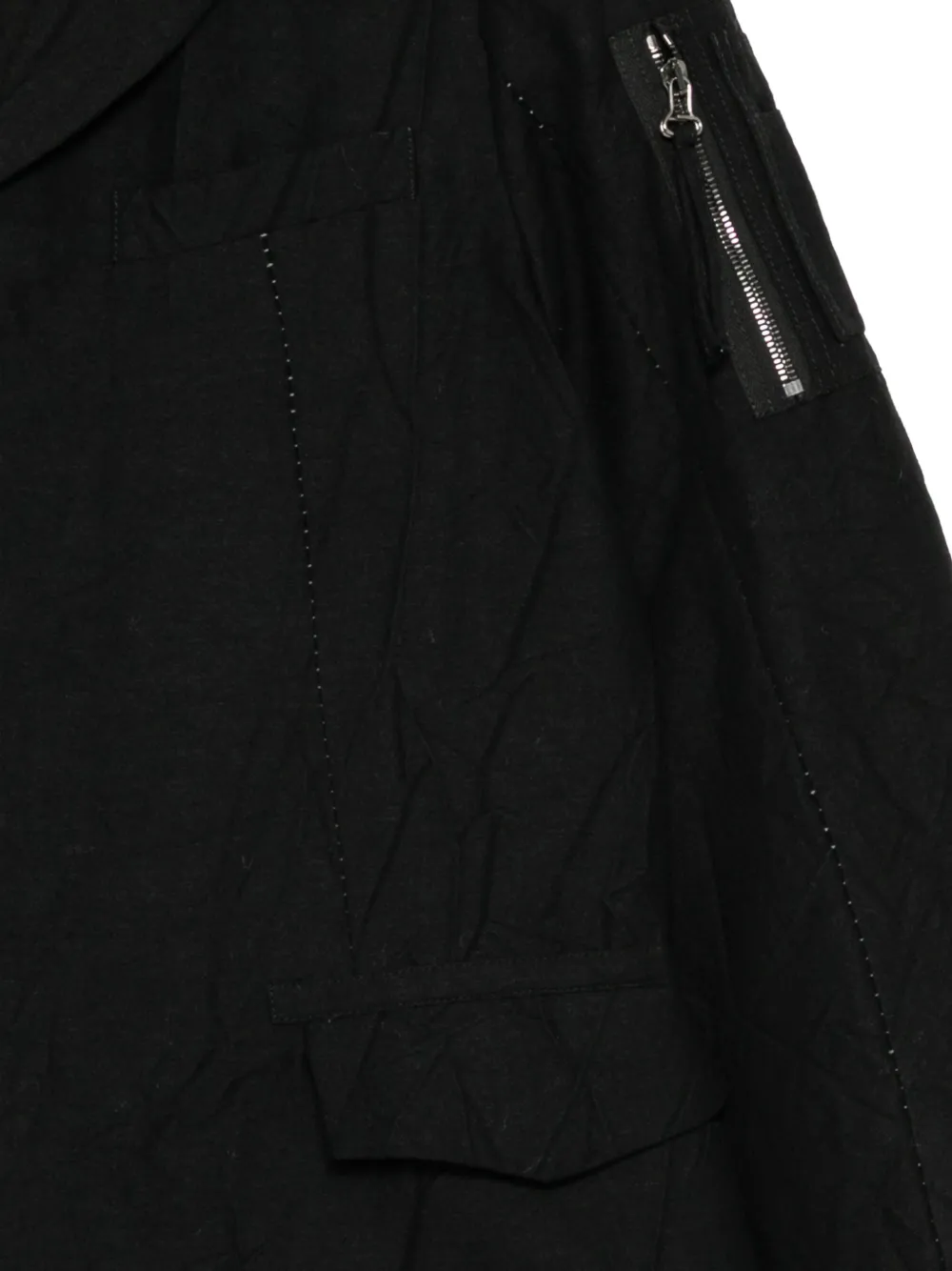 Masnada crinkled-effect blazer Zwart