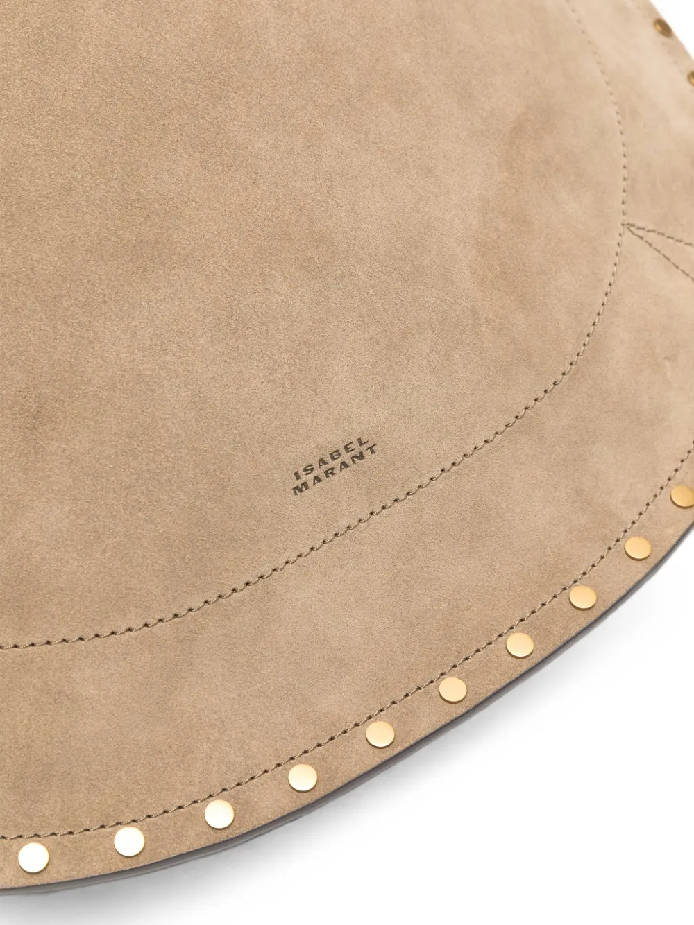 ISABEL MARANT Oskan suède schoudertas met studs Beige