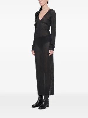 OUR LEGACY V-neck ribbed-knit Dress | Black