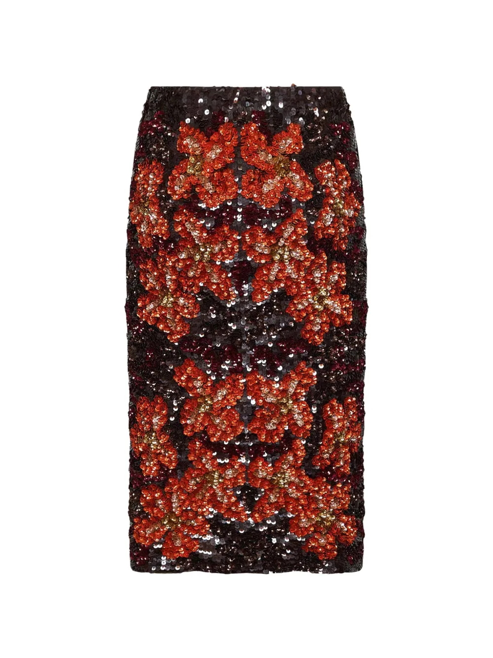 P.A.R.O.S.H. sequin-embellished floral-pattern skirt Zwart