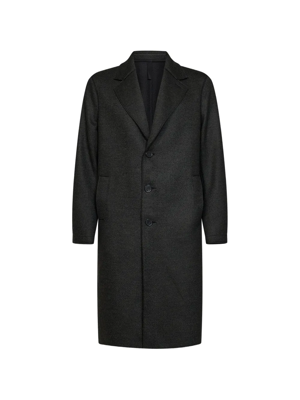 Harris Wharf London herringbone single-breasted coat
