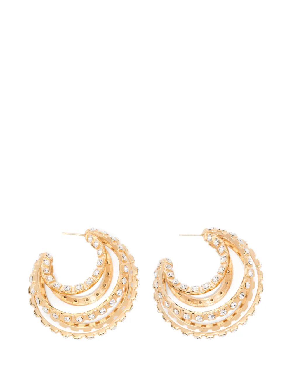 ISABEL MARANT Mona crystal-embellished hoop earrings - Or ISABEL MARANT Mona crystal-embellished hoop earrings - Or