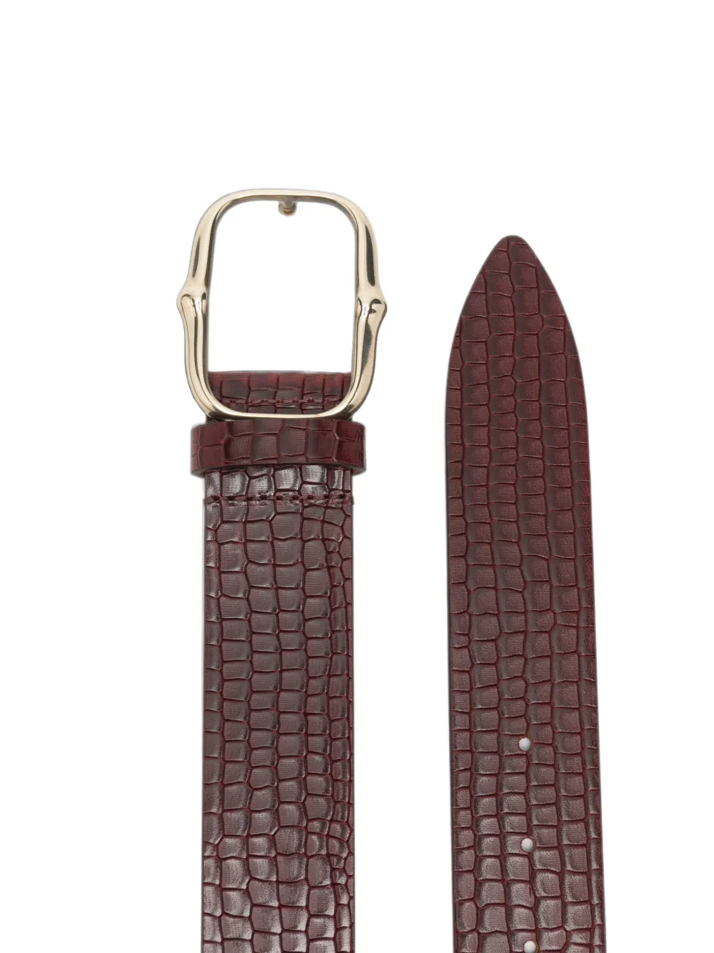ISABEL MARANT Leren riem met krokodillen-reliëf Bruin