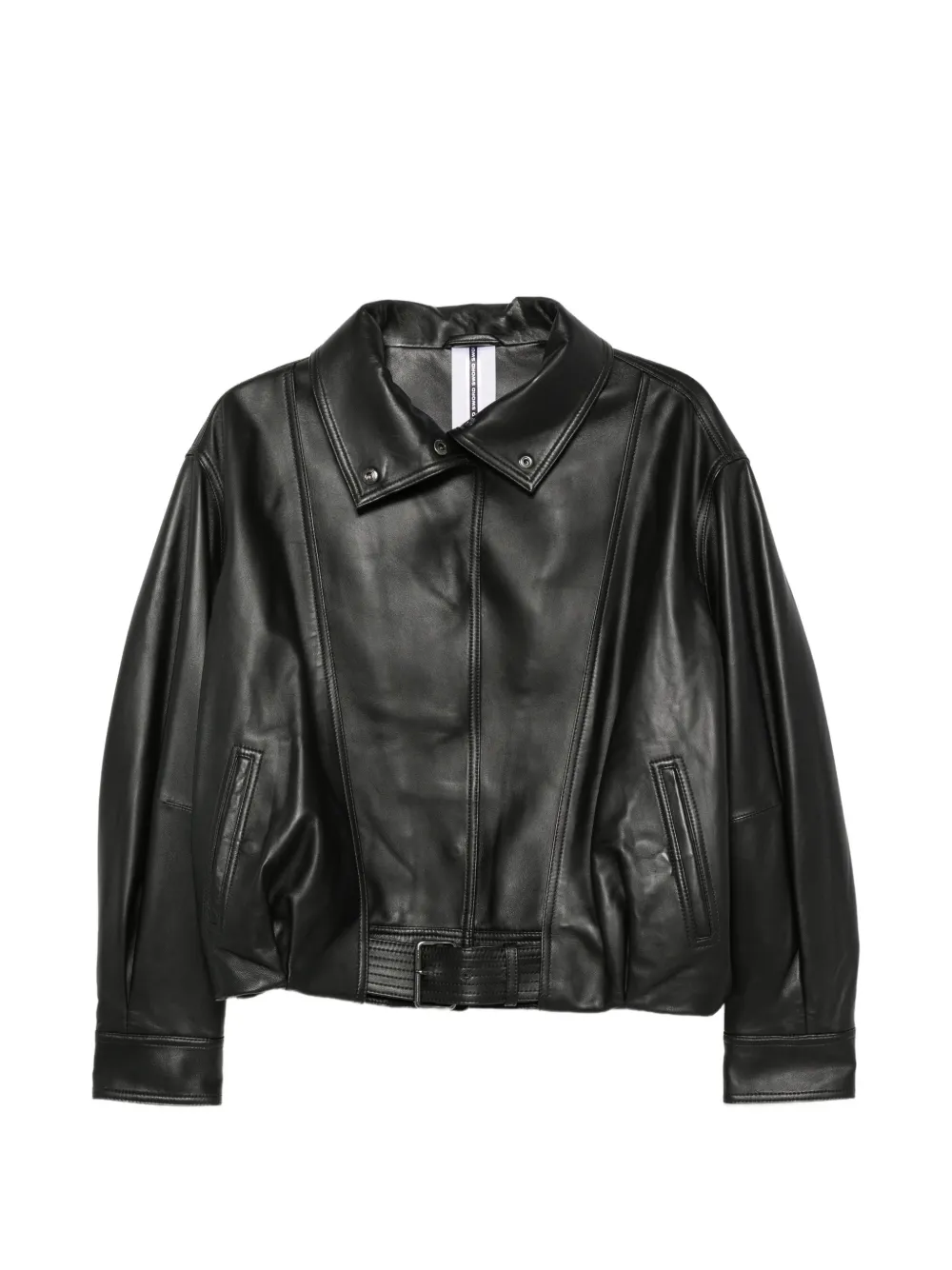 Sword belted high-neck jacket - Schwarz