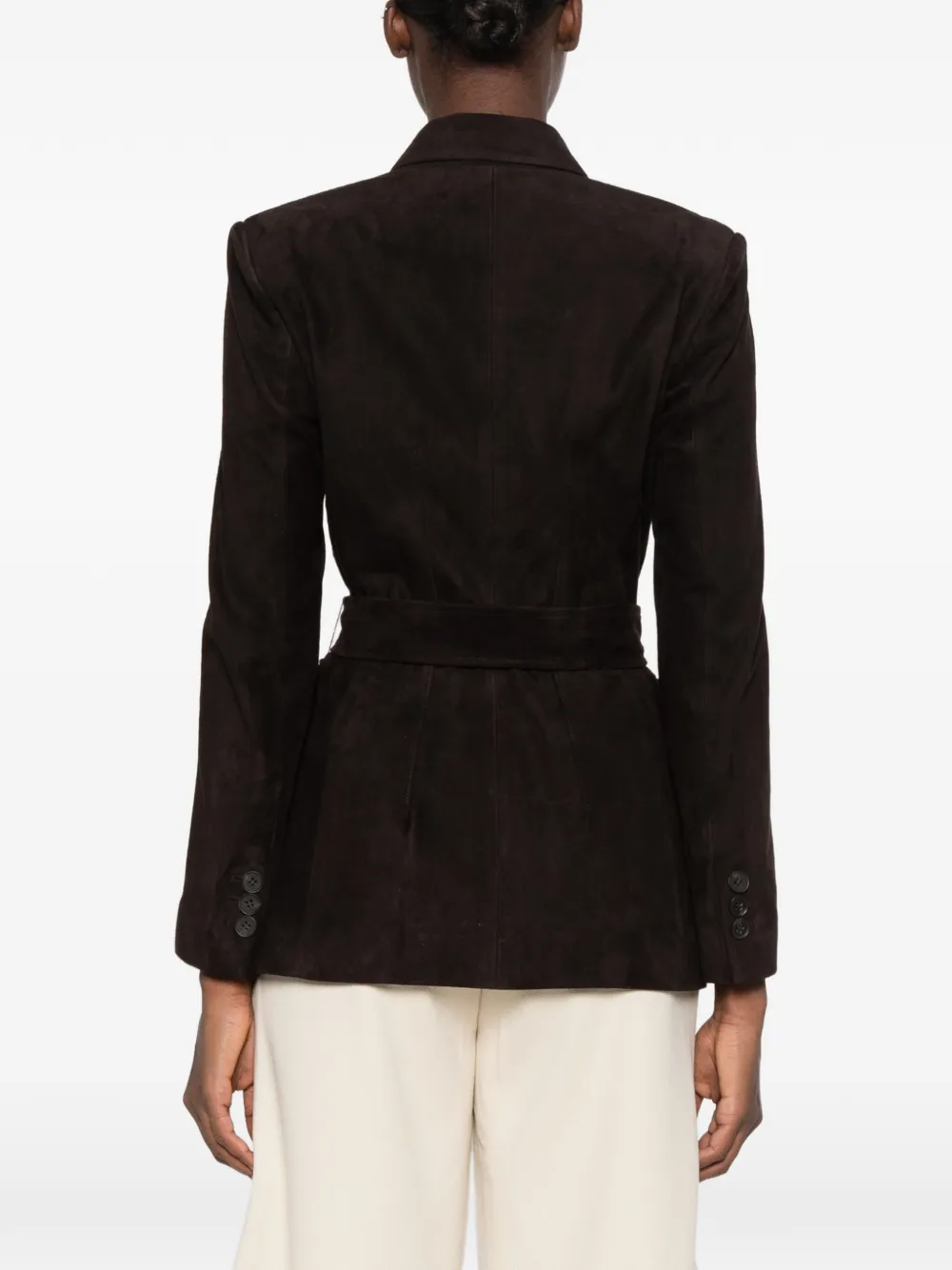 Sword belted suede jacket Bruin