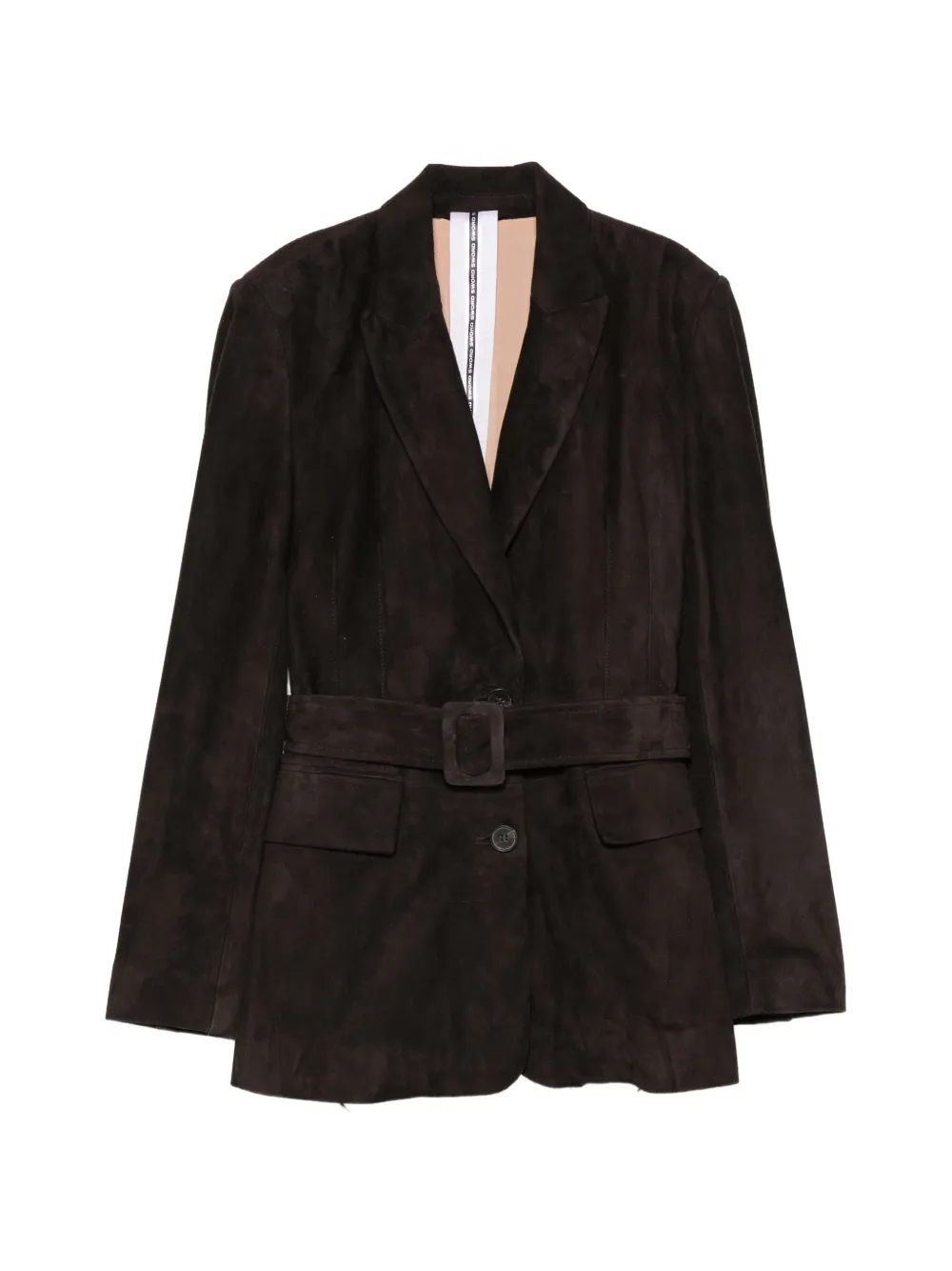 Sword belted suede jacket - Braun
