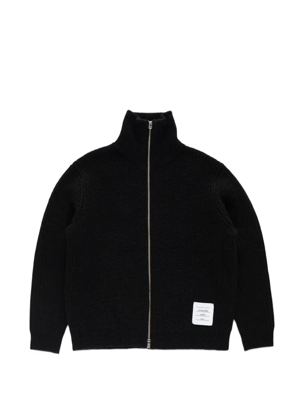 Pop Trading Company ribbed-knit zip-up sweater - Black