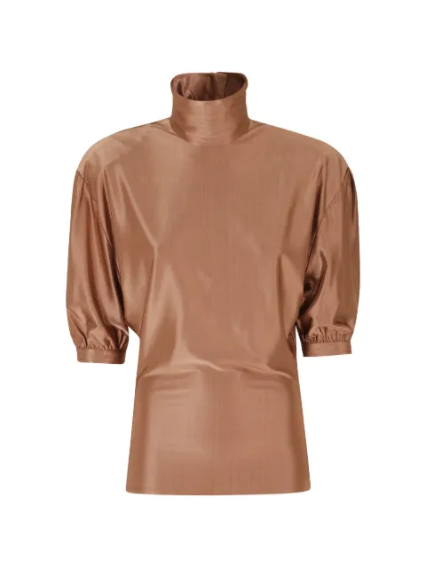 Rabanne high-neck puff-sleeve top