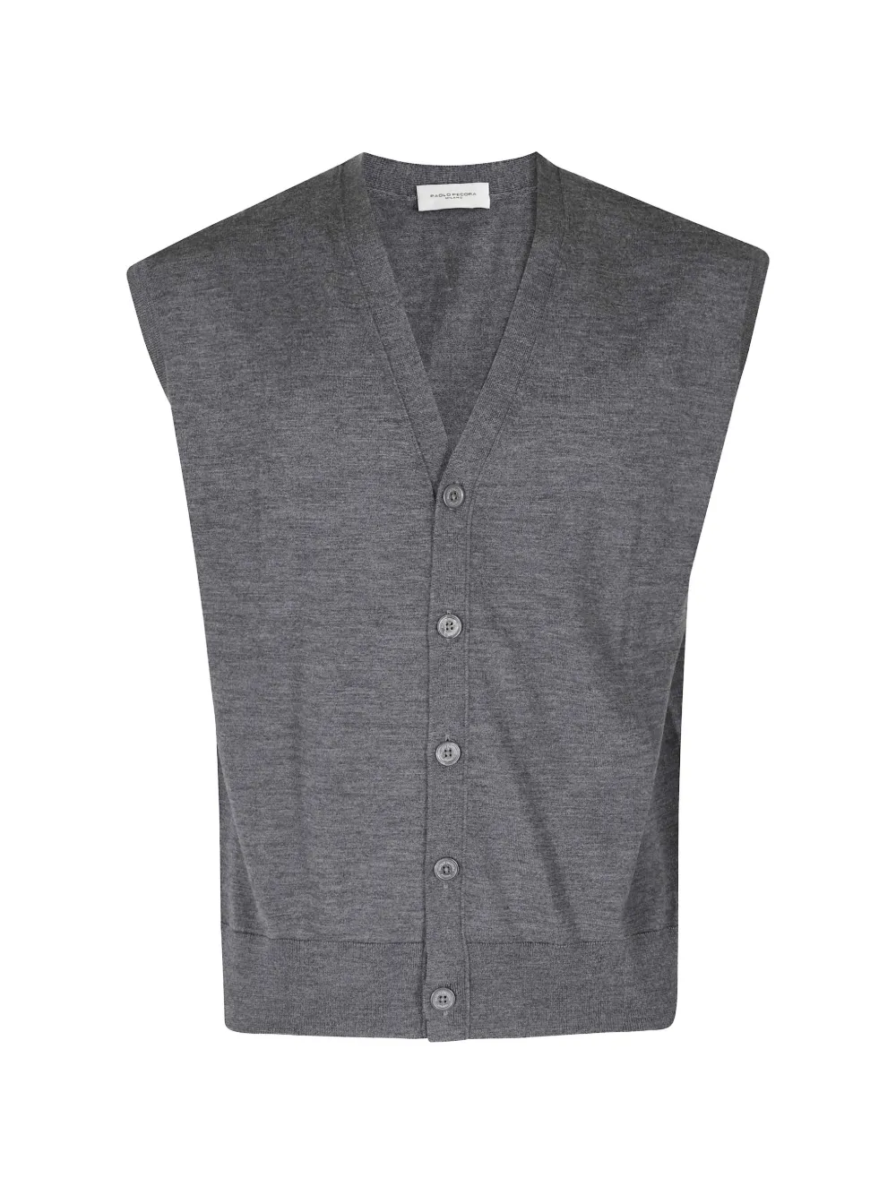 Paolo Pecora V-neck wool cardigan Grijs