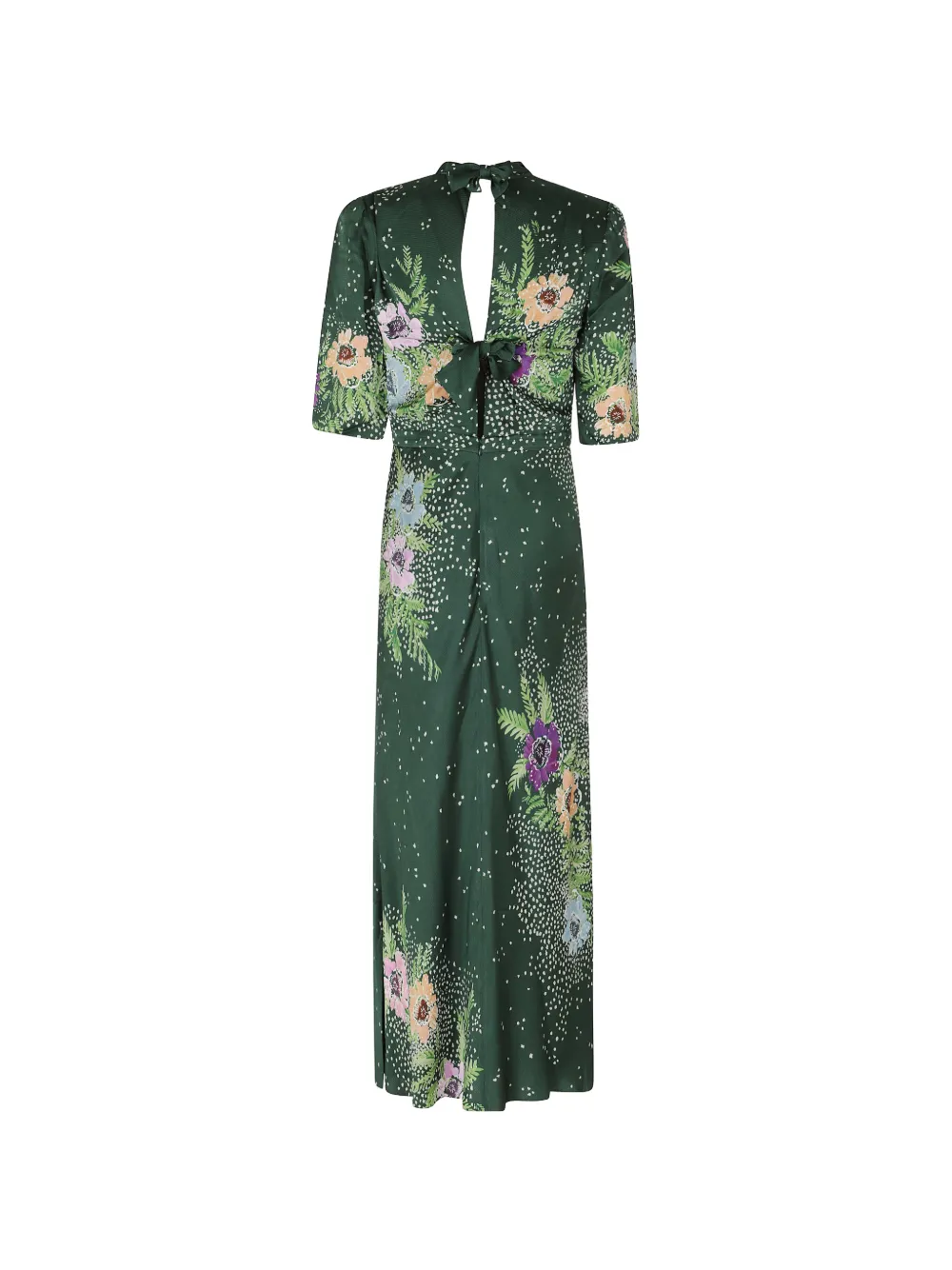 Saloni Adele floral-print silk-blend dress Groen