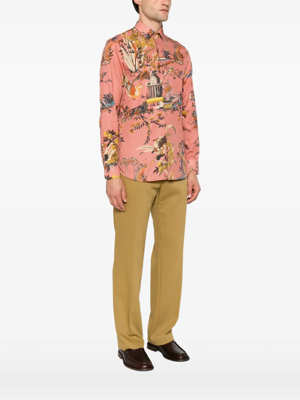 ETRO landscape-print shirt Roze