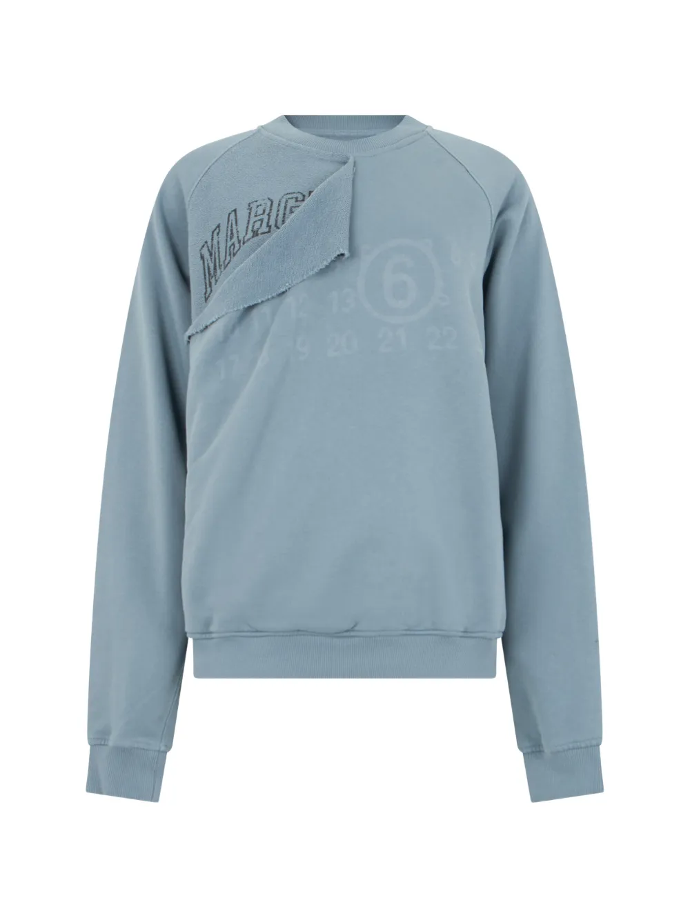 MM6 Maison Margiela logo-print deconstructed sweatshirt - Blue