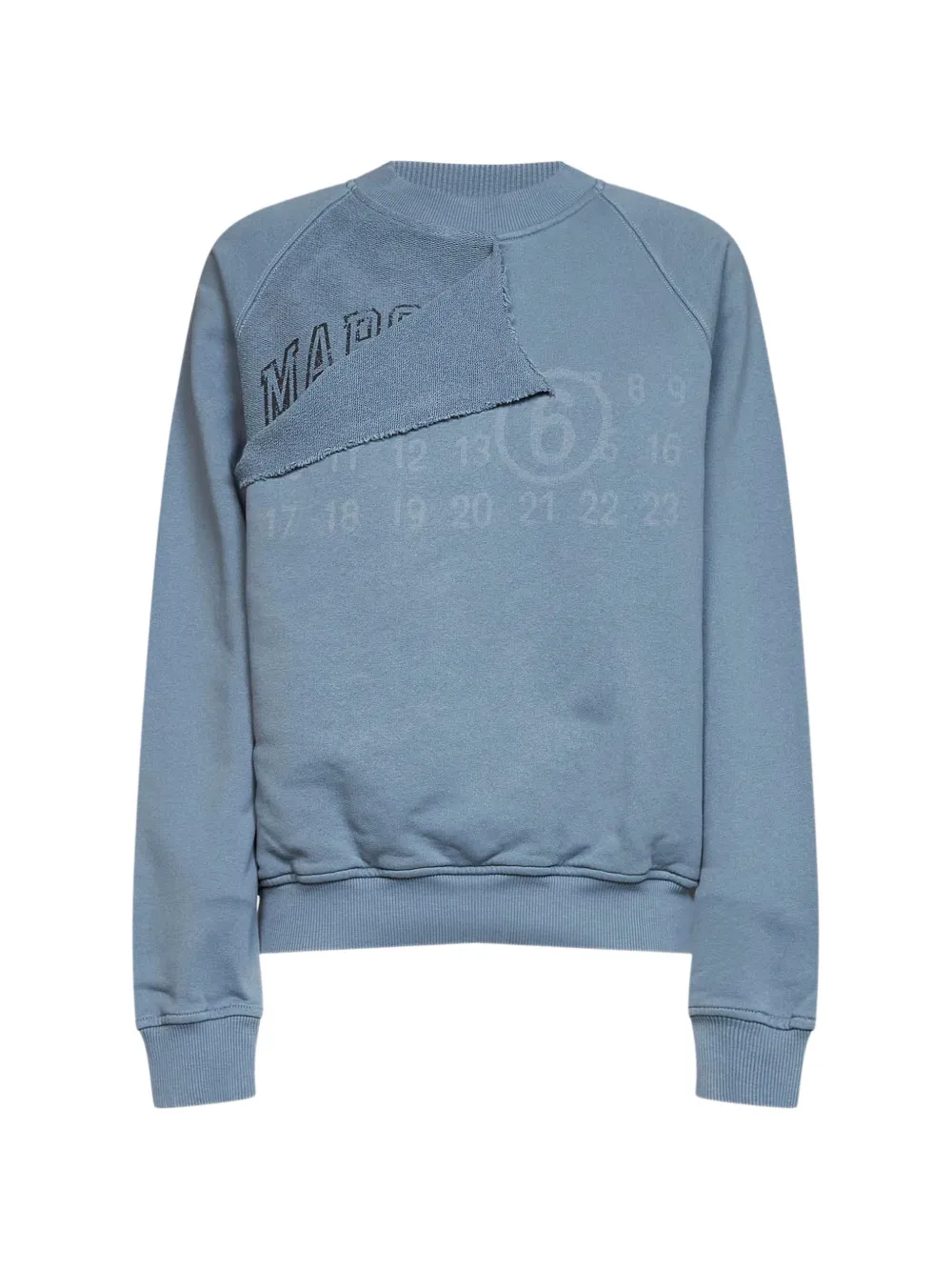MM6 Maison Margiela Gedeconstrueerde sweater met logo-print Blauw