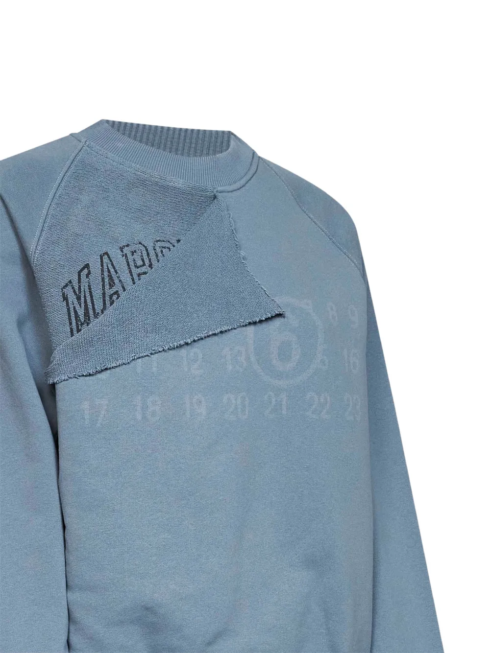 MM6 Maison Margiela Gedeconstrueerde sweater met logo-print Blauw