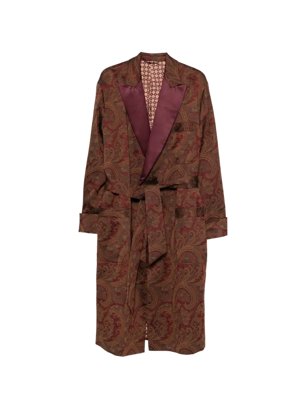 ETRO Paisley-jacquard belted coat