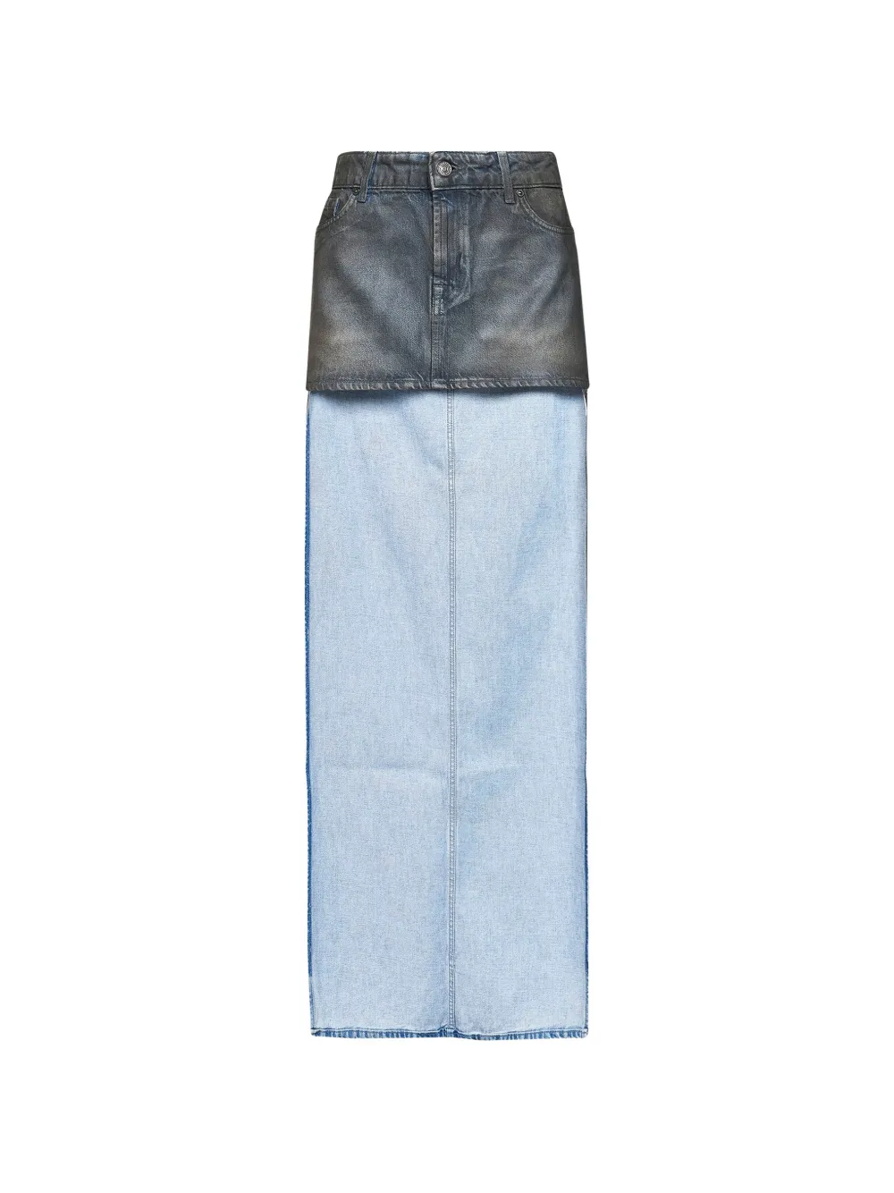 7 For All Mankind layered-effect denim skirt