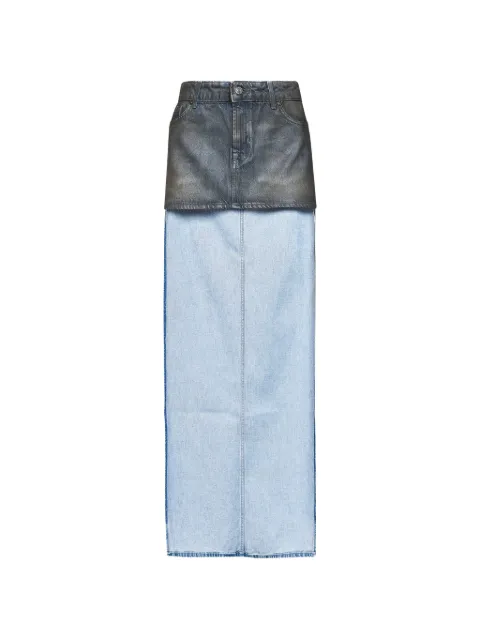 7 For All Mankind layered-effect denim skirt