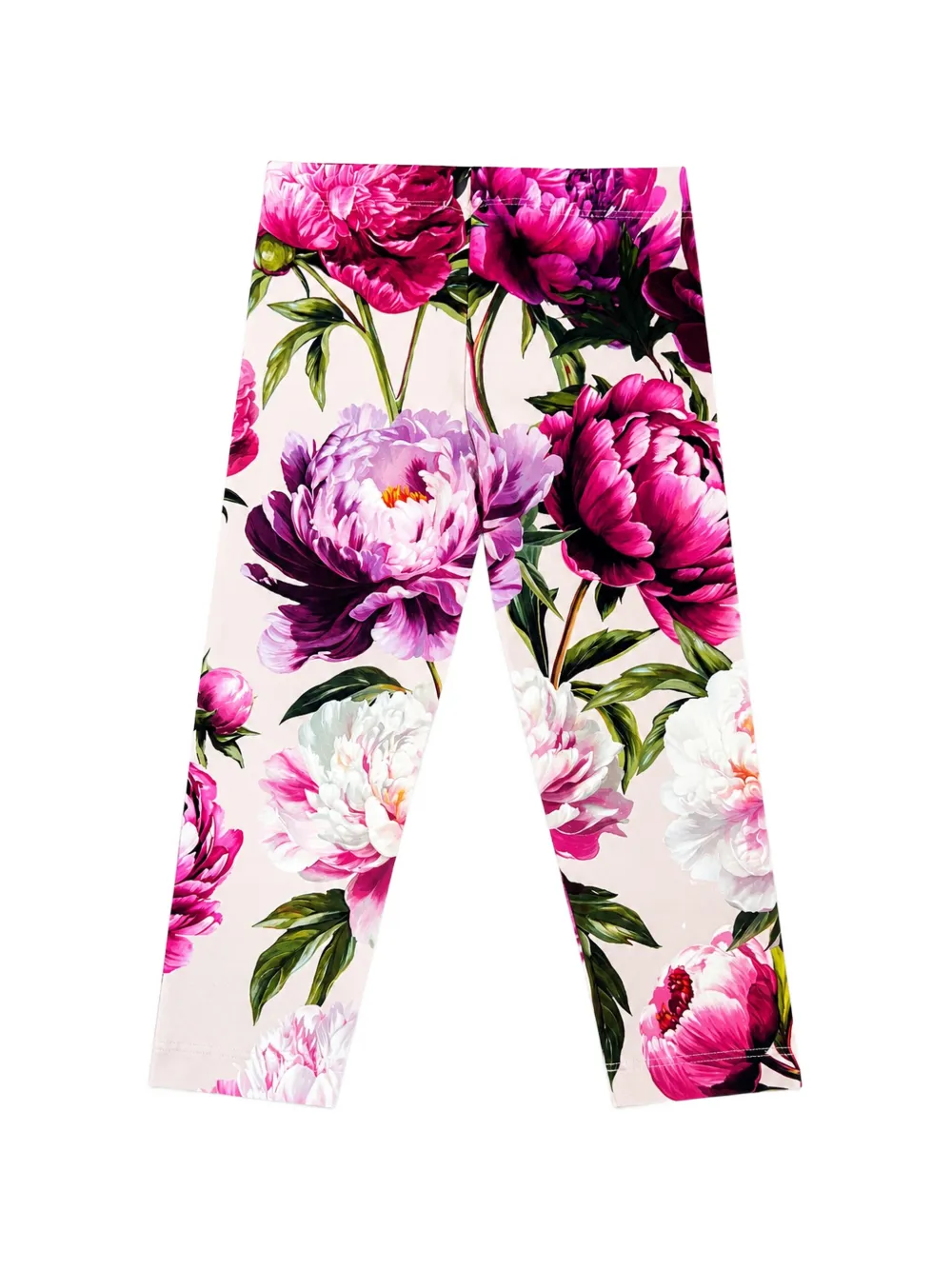 Dolce & Gabbana Kids floral-print leggings - Toni neutri