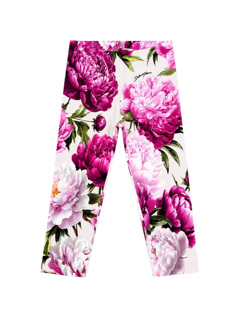 Dolce & Gabbana Kids floral-print leggings Beige