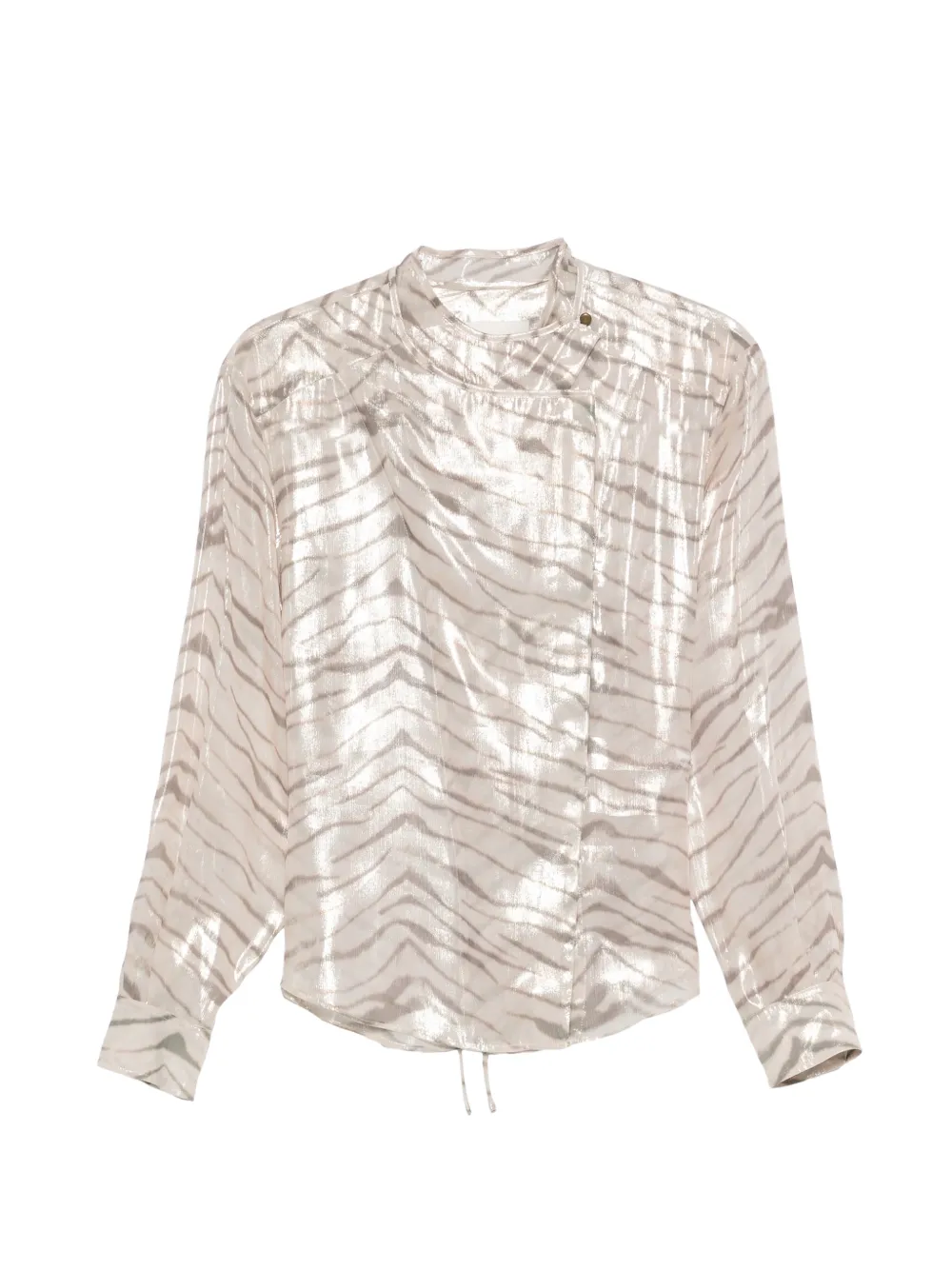 ISABEL MARANT zebra-print metallic-finish shirt - Tons neutres