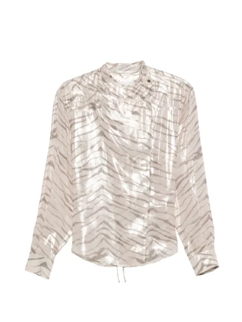 ISABEL MARANT zebra-print metallic-finish shirt