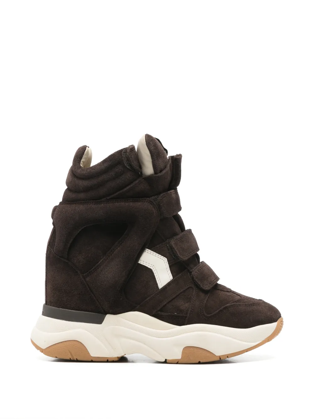 ISABEL MARANT Balskee touch-strap wedge sneakers - Marron