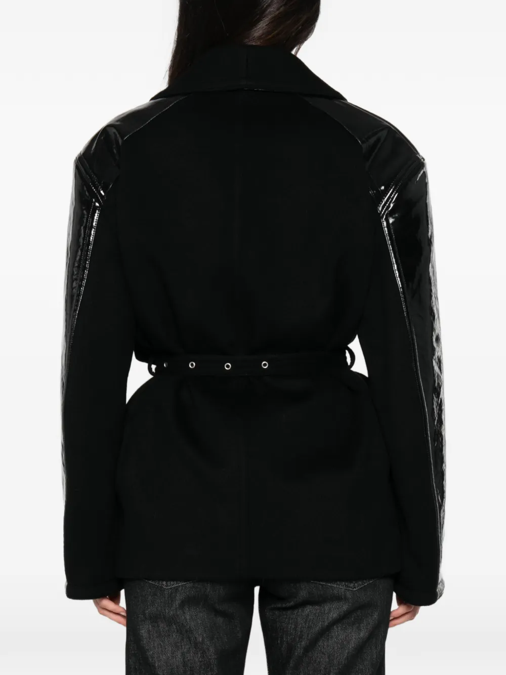 ISABEL MARANT belted panelled coat Zwart