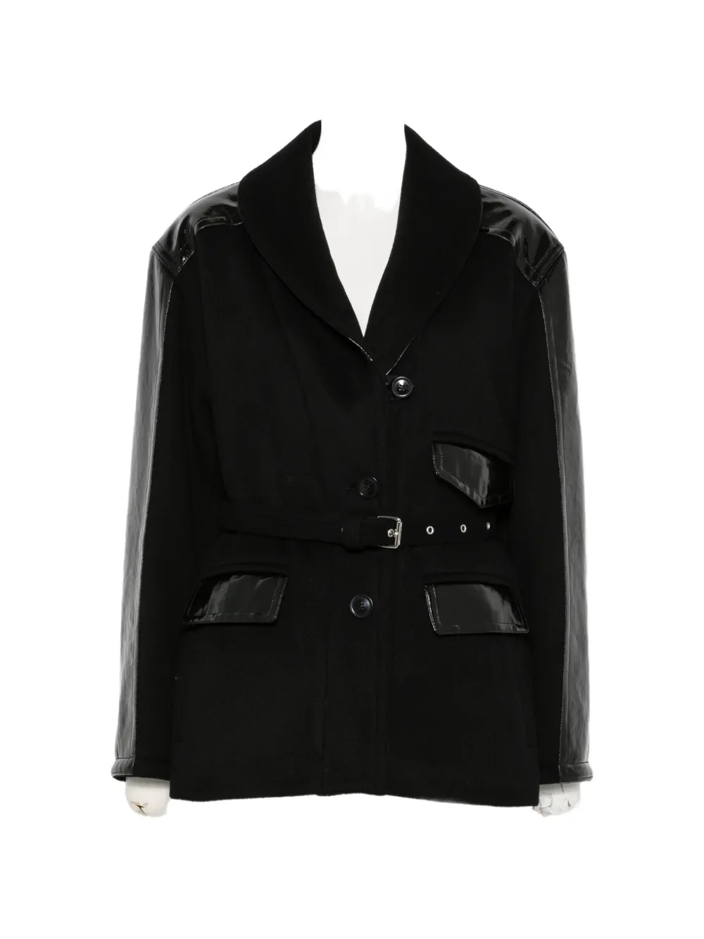 ISABEL MARANT belted panelled coat - Nero