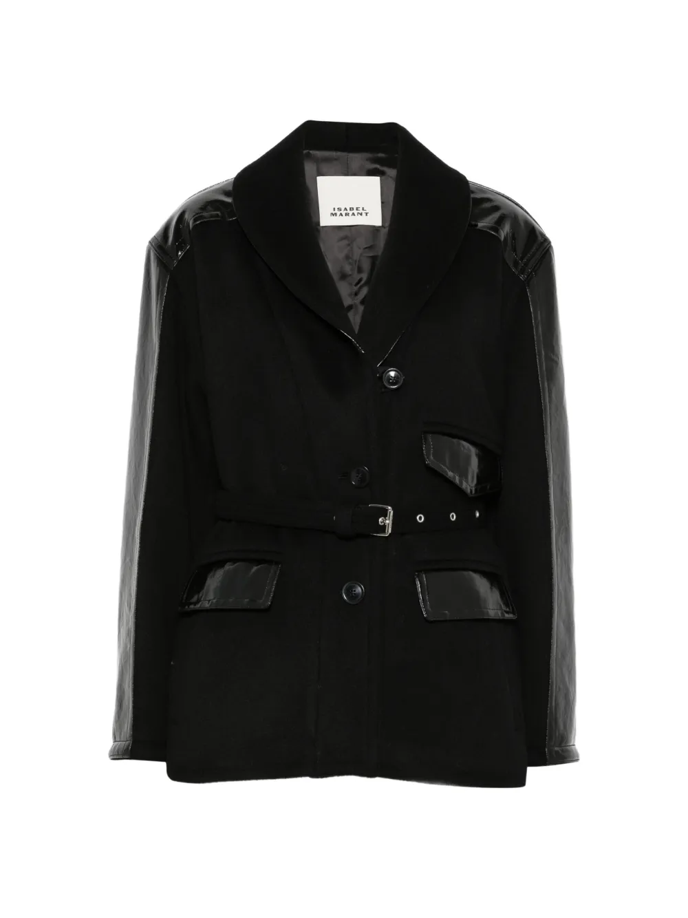 ISABEL MARANT belted panelled coat - Noir ISABEL MARANT belted panelled coat - Noir