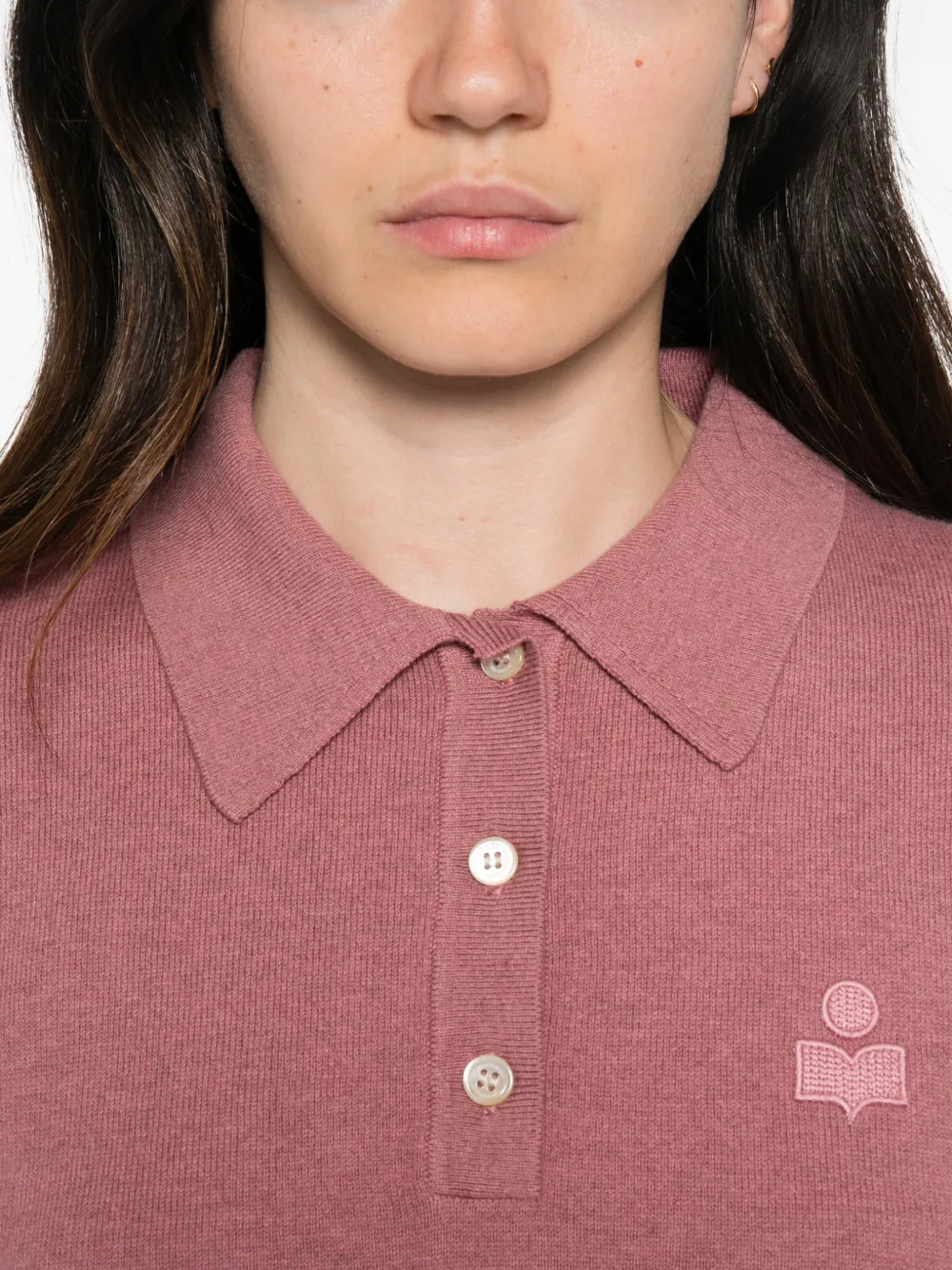 Maison Etoile Poloshirt met geborduurd logo Roze