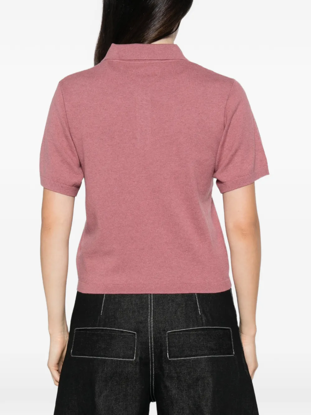 Maison Etoile Poloshirt met geborduurd logo Roze