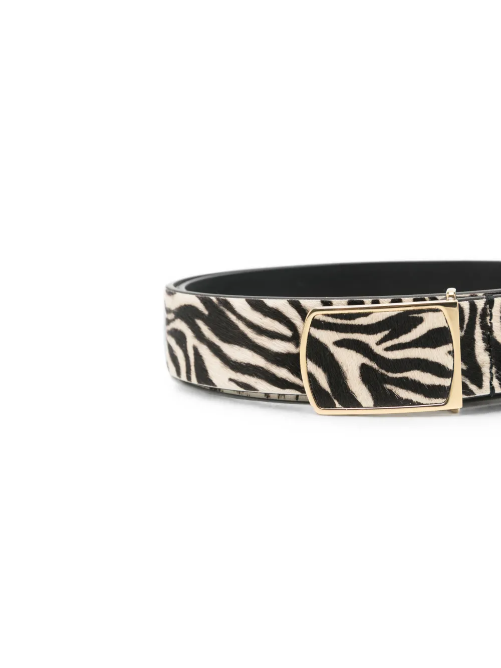 ISABEL MARANT Leren riem met zebraprint Wit