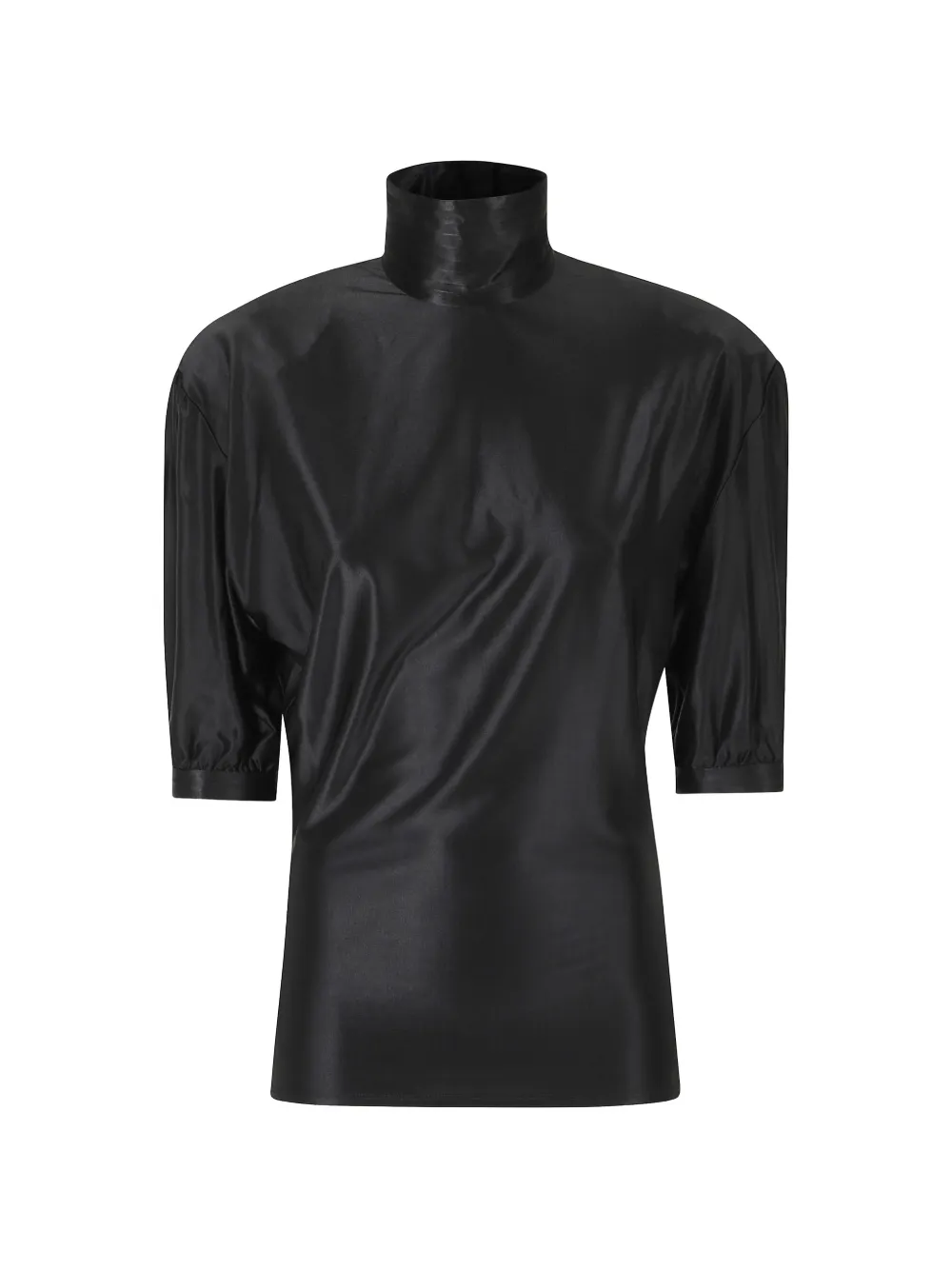 Rabanne high-neck short-sleeve top - Nero