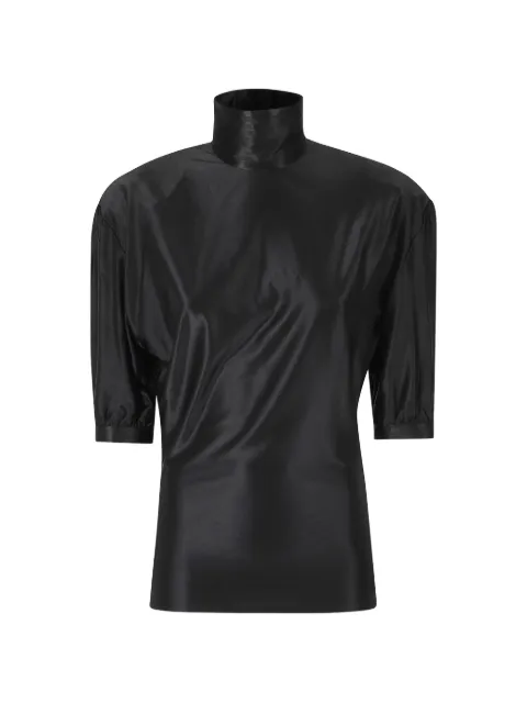Rabanne Blusa mangas curtas com gola alta