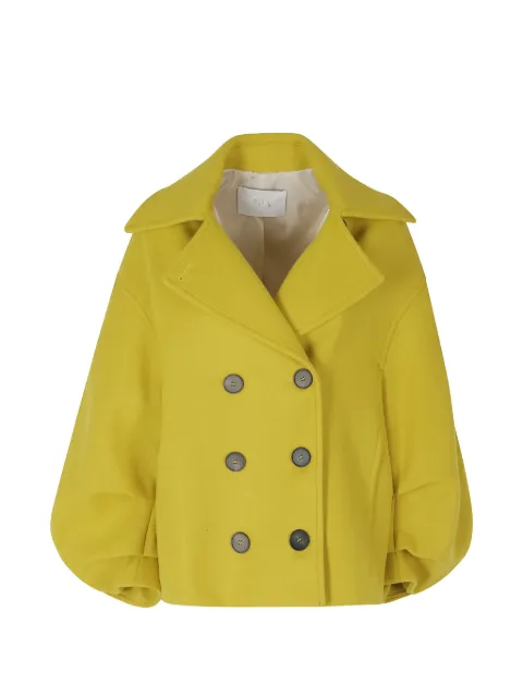 Tela double-breasted puff-sleeve jacket