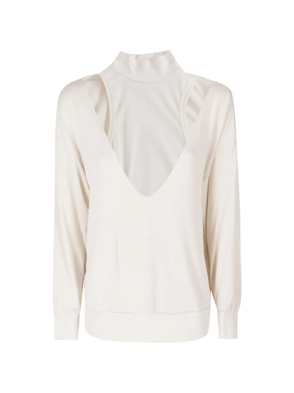 WOC cut-out layered sweatshirt - Nude