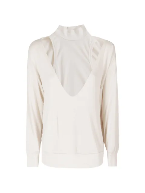 WOC cut-out layered sweatshirt