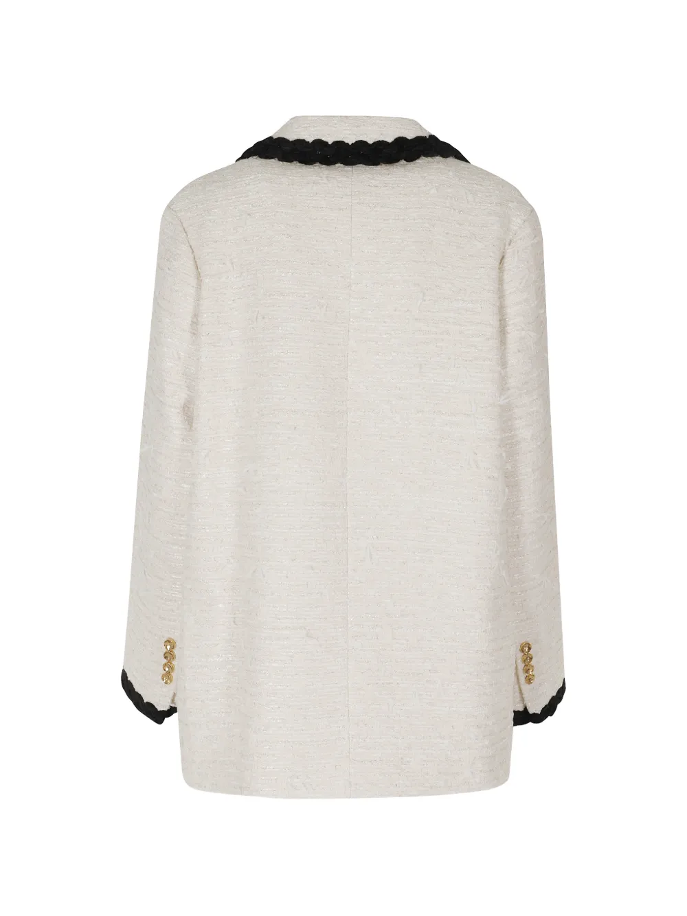 Semicouture Giacca Olivia tweed jack met gevlochten afwerking Beige