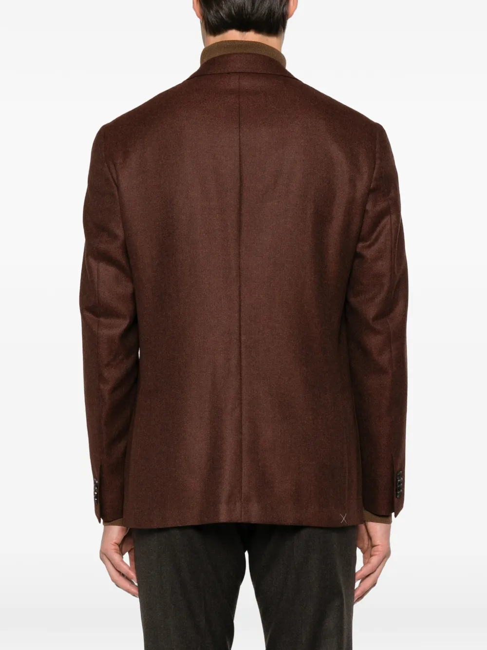 Corneliani Blazer met enkele rij knopen en gekerfde revers Bruin