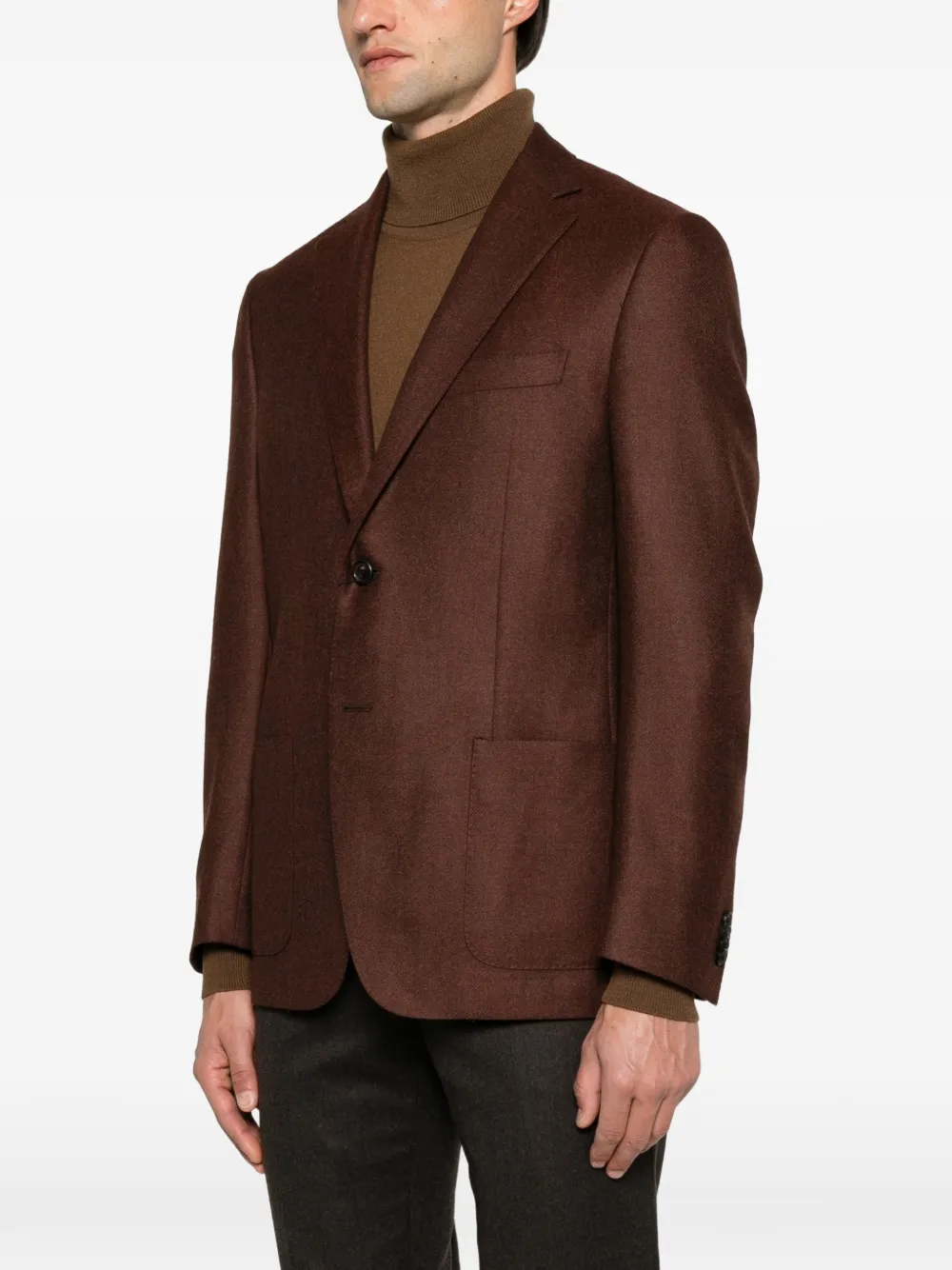 Corneliani Blazer met enkele rij knopen en gekerfde revers Bruin